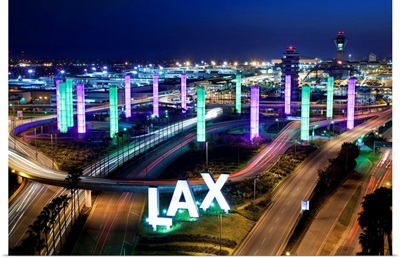 Los Angeles International Airport at night from above