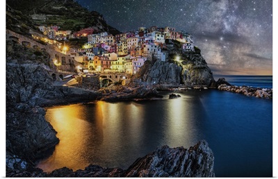 Manerola In The Cinque Terre, Italy After Dark