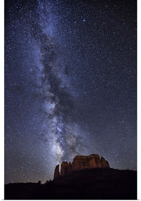 Milky Way over Cathedral Rocks in Sedona, Arizona