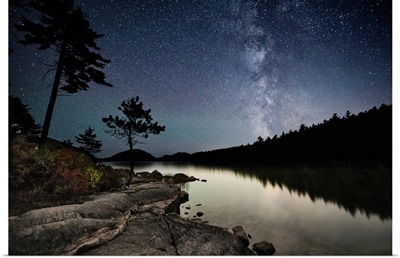 Milky Way over the coastline in Acadia National Park