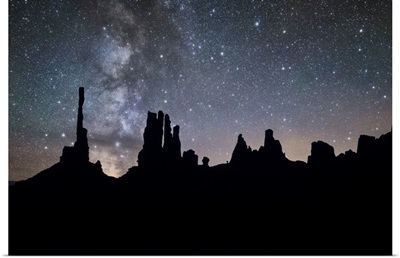Milky Way Over Totem Pole In Monument Valley, Utah
