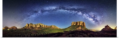 Milky Way Panorama at moonset in Sedona, Arizona
