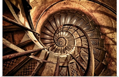 Old Spiral Stairwell in Paris, France