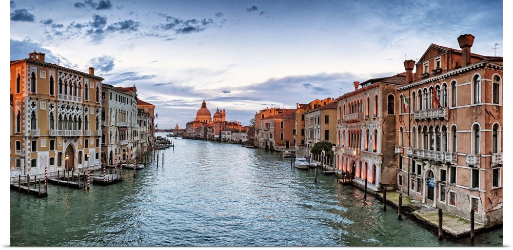 Panorama from the Academia Bridge in Venice, Italy.