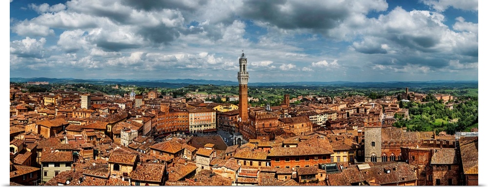 Panorama of Siena, Italy from above.