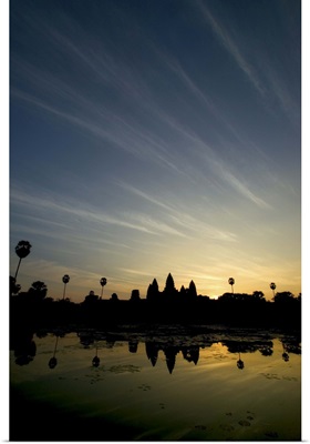 Reflecting pool at sunrise, Angkor Wat temple, Cambodia