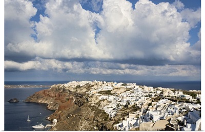 Skyline and coast of Oia, Santorini, Greece