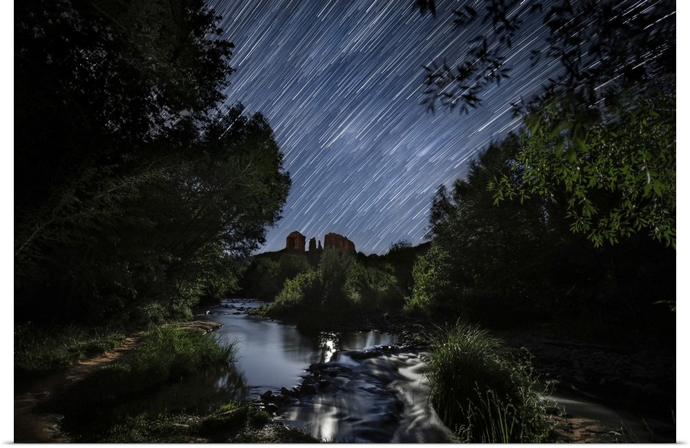 Star trails over Sedona, Arizona