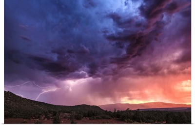 Storm with lightning over Sedona, Arizona