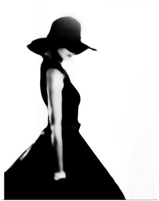 Stylish woman in black dress
