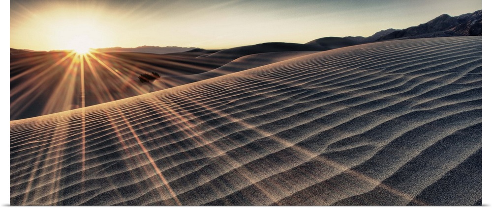 Sunrise on the sand dunes at Death Valley National Park