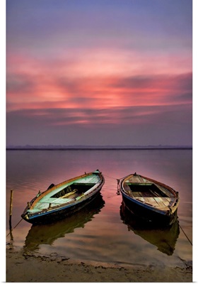 Sunrise with Boats, on the Ganges River, Varanasi, India