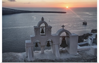 Sunset at Oia, on the island of Santorini, Greece