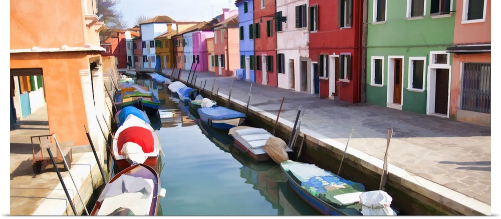 The coloful town of Burano, by Venice, Italy