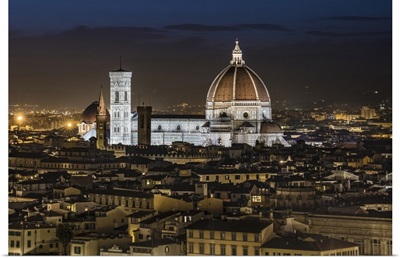 The Duomo after dark in Florence, Italy