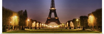 The Eiffel Tower in Paris at night