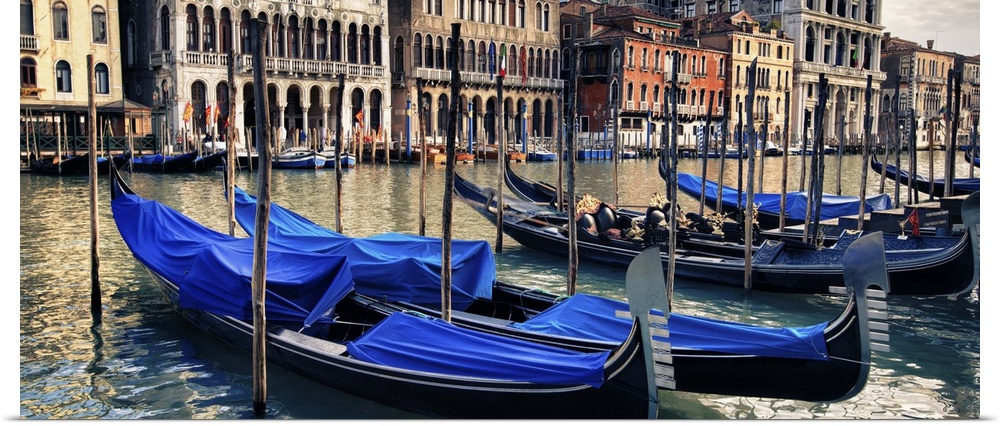 The Grand Canal and gondolas in Venice, Italy