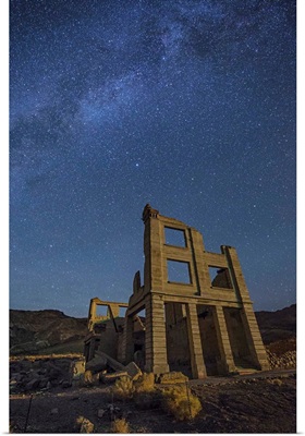 The Milky Way over the ghost town in Rhyolite, Nevada