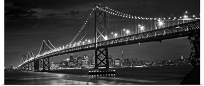 The Oakland Bay Bridge after dark