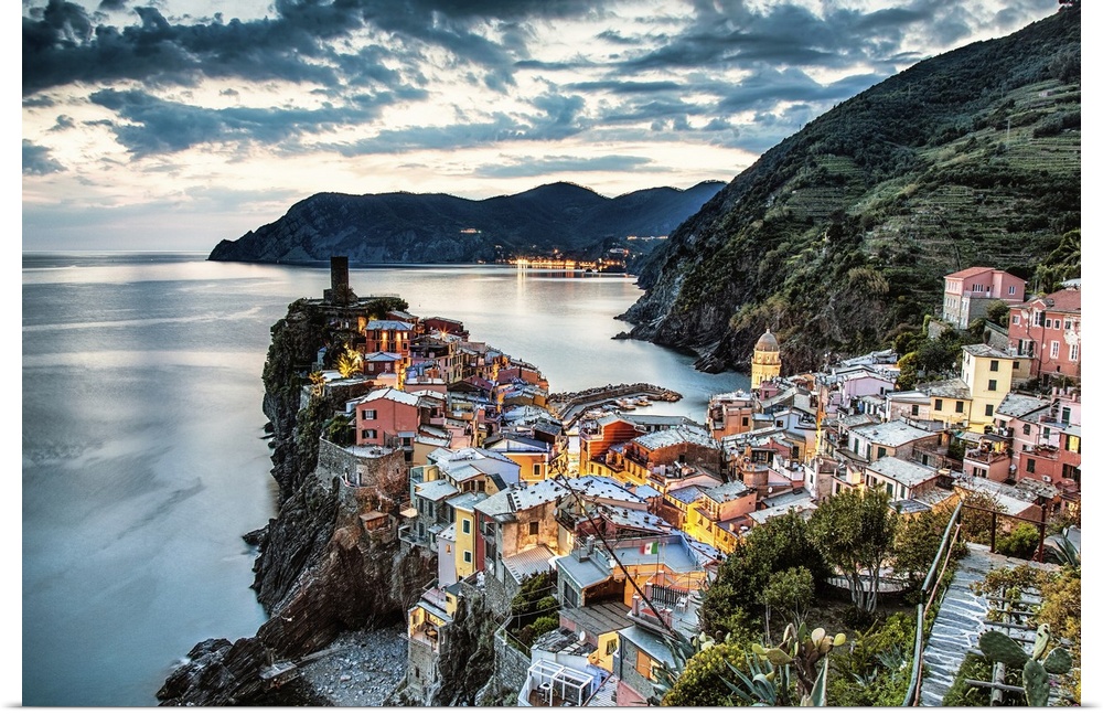 Vernazza in the Cinque Terre at sunset.