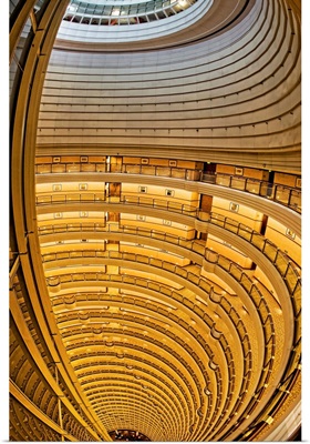 View from above the inside of the highest hotel in the Jin Mao Tower