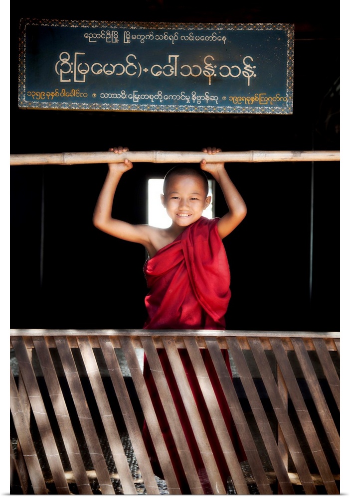 Young monk in his monastery, Bagan, Burma