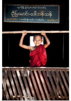 Young monk in his monastery, Bagan Burma