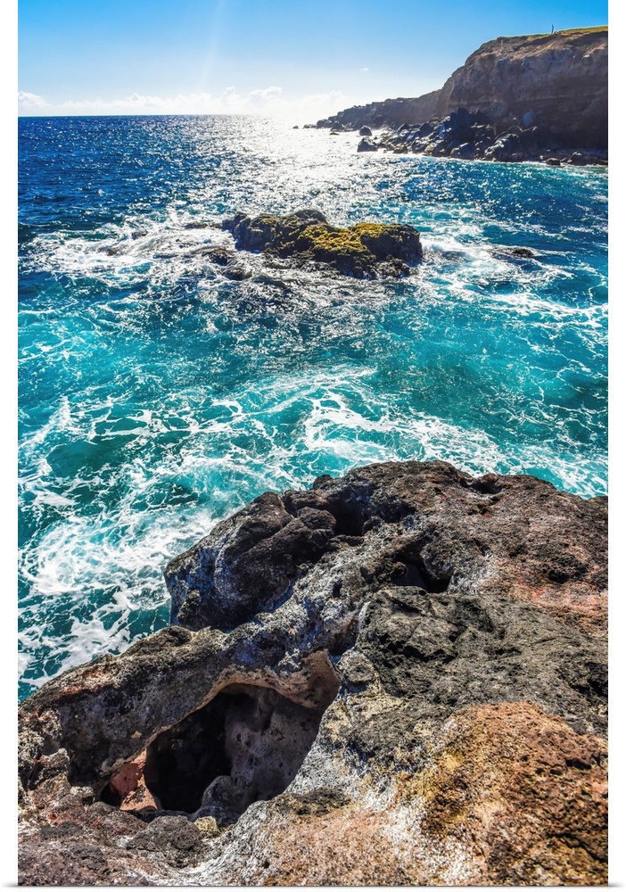 A Beautiful Seashore Scene On The North Shore Of Mona, Kona, Hawaii