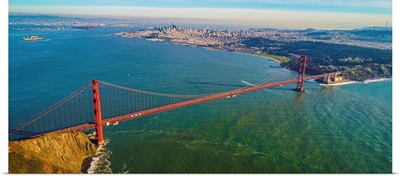 Aerial View Of The Iconic Golden Gate Bridge Near San Francisco