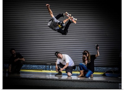 Legendary Skateboarder Bucky Lasek, Big Method Air At The Vans Skatepark