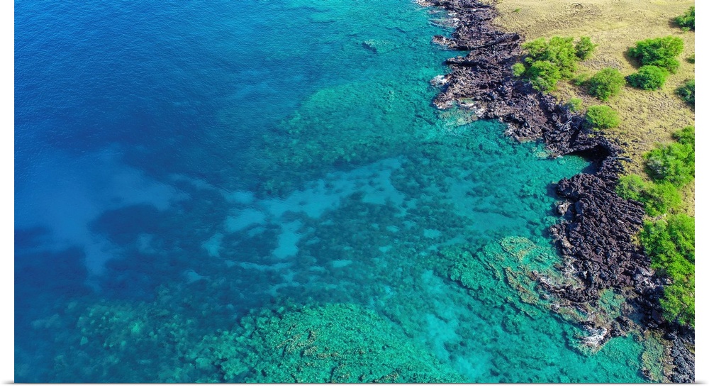 Big Island Hawaii. Looking down at the stunning water clarity of the big island.