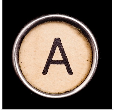 A - Black Typewriter Key Letter Art