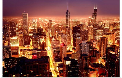 Aerial view of Chicago's downtown