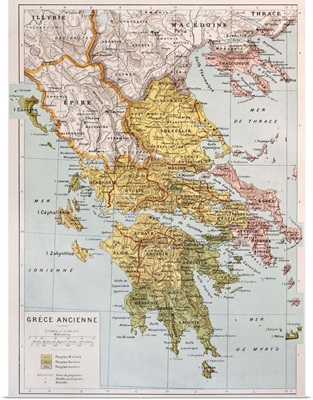 Antique Map of Greece, 1894