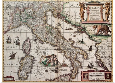 Antique Map of Italy, 1631