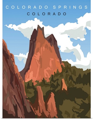Colorado Springs Modern Vector Travel Poster