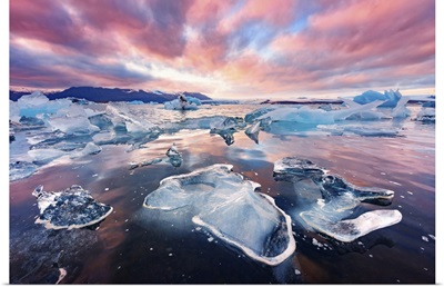 Icebergs In Jokulsarlon Glacial Lagoon, Vatnajokull National Park