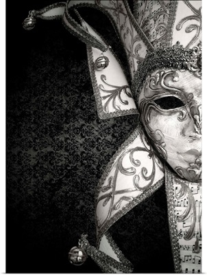 Luxury Venetian Mask - black and white photograph