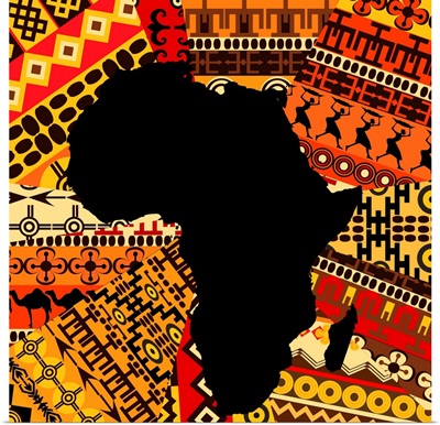 Map of Africa on Traditional Patterns