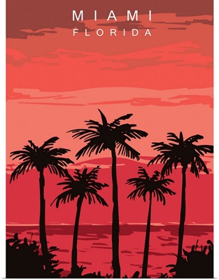 Miami Modern Vector Travel Poster