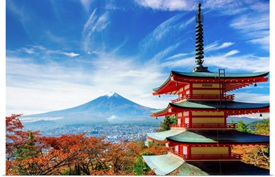Mt. Fuji With Chureito Pagoda, Fujiyoshida, Japan