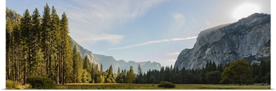Panorama View Of Yosemite National Park During Sunset