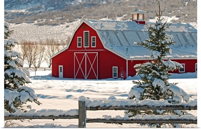 Red Barn with Snow