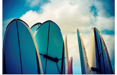 Retro Style Vintage Surf Boards In Hawaii