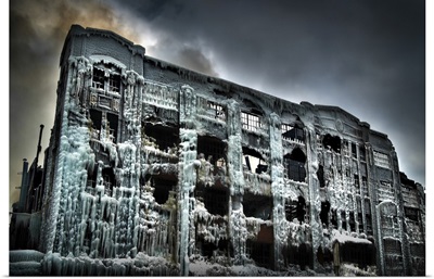 Vintage Chicago Industrial Warehouse Factory Turned Into An Ice Palace After A Fire