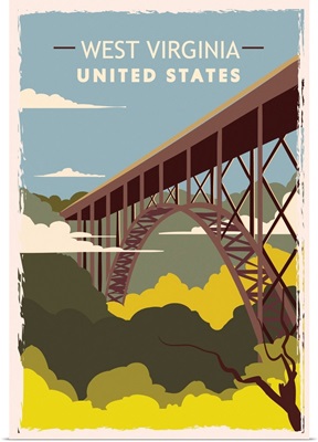 West Virginia Modern Vector Travel Poster