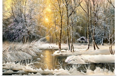 Winter Landscape with a Forest River
