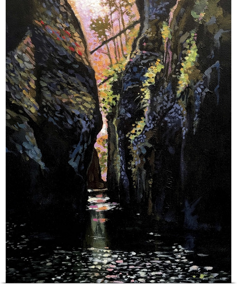 Light is the simple driver in this piece. The warm sun at the top is bleeding through the canyon water and highlighting th...