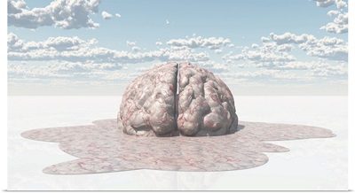 3D Rendering Of A Human Brain Melting