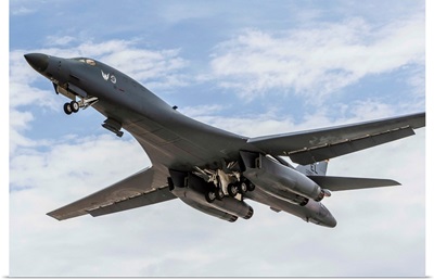 A B-1B Lancer of the U.S. Air Force taking off